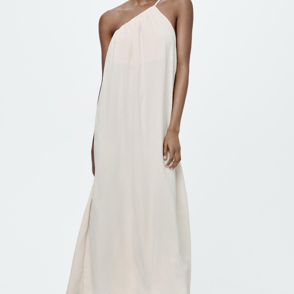 Zara asymmetrical dress, Small, Beige/Cream, NWT